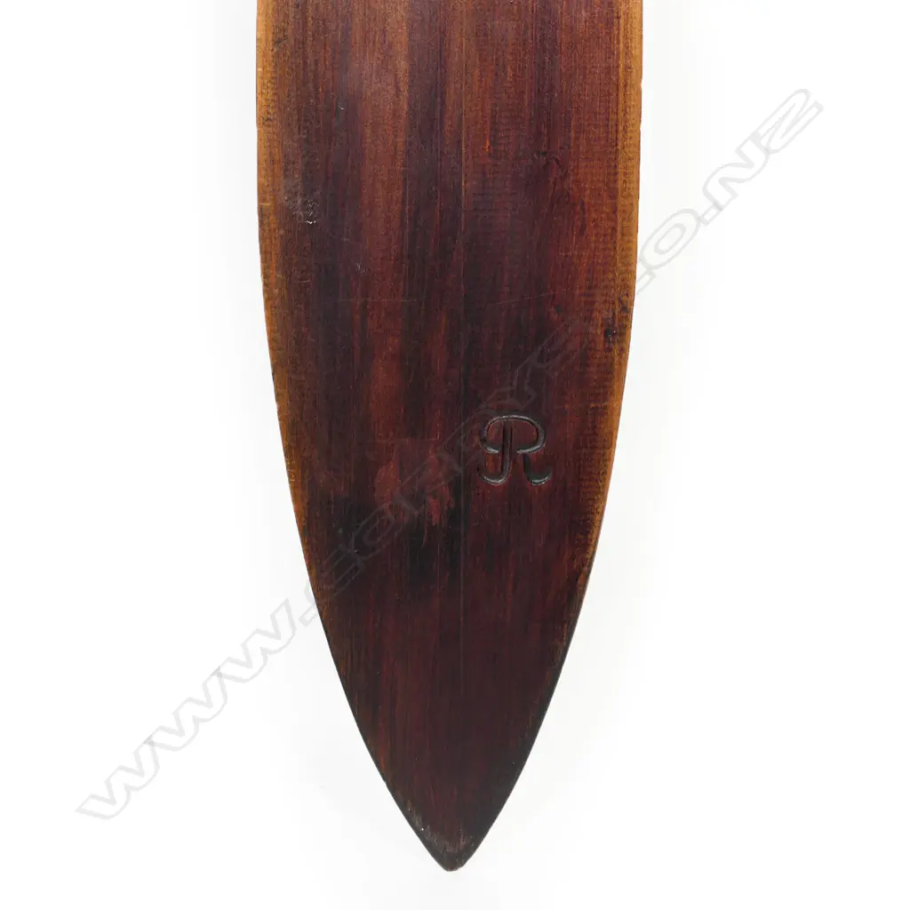 A contemporary carved Māori short waka hoe by Richard (Rangi) Redman, Image 1++